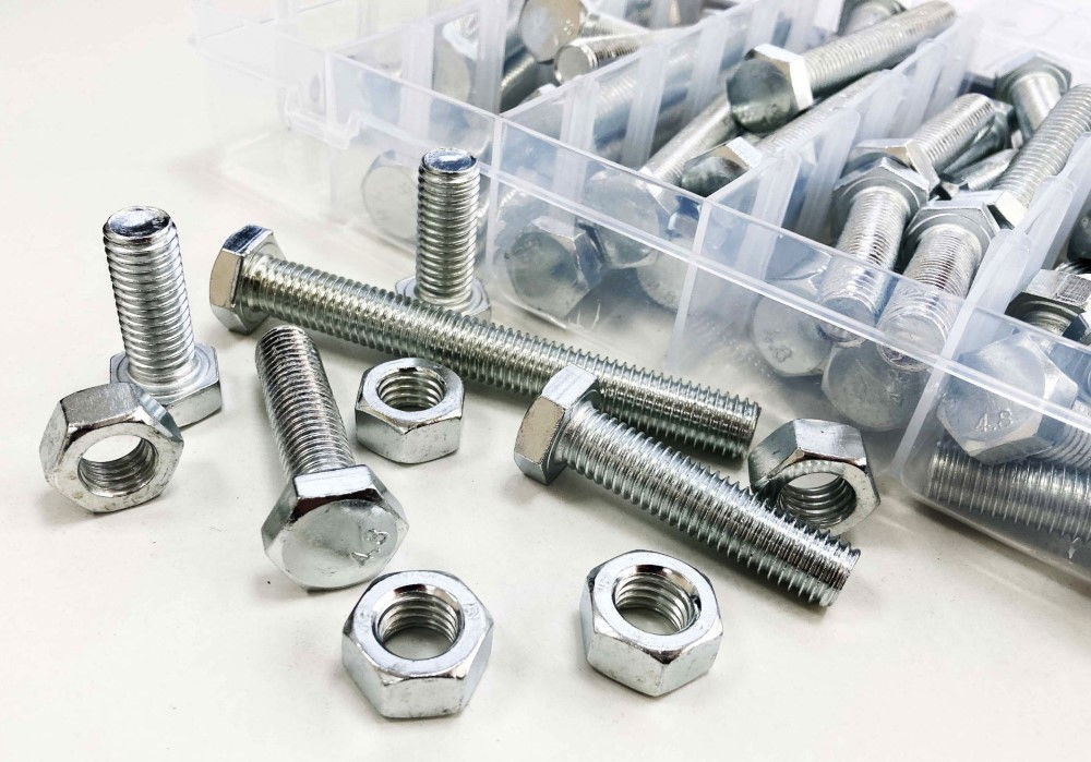 BOLTS AND NUTS ASSORTMENT 100pc 12mm M12 1.75mm PITCH - TOOLZONE KDPHW004