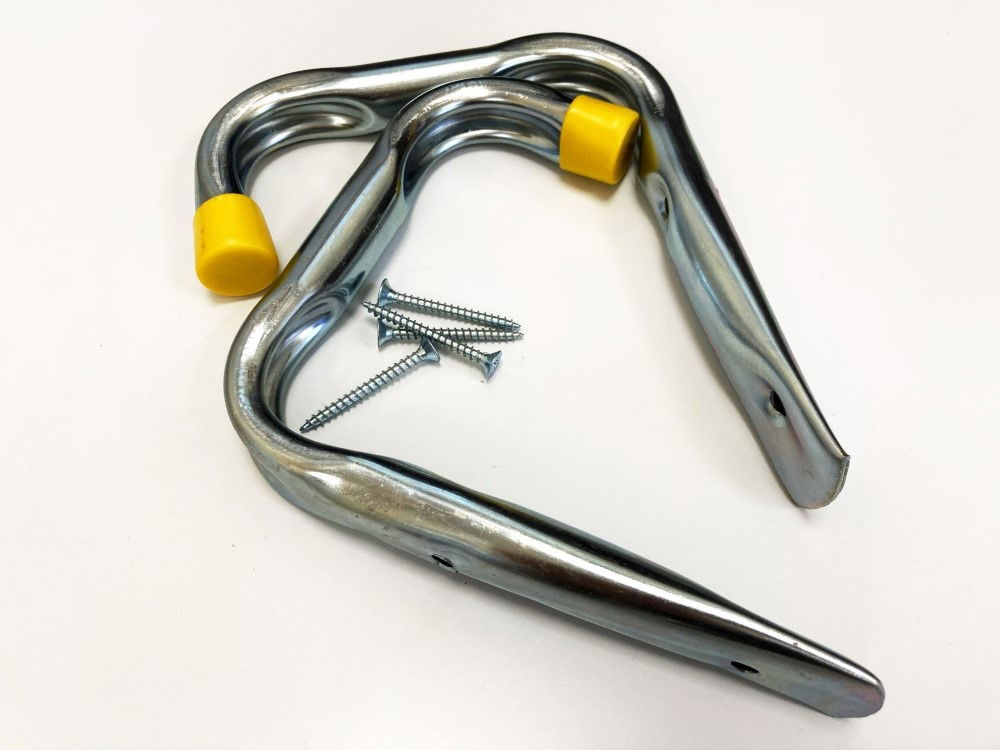 JUMBO HOOK SET 2pc 140x140mm WITH FIXINGS PLASTIC END CAPS - TOOLZONE KDPHW062