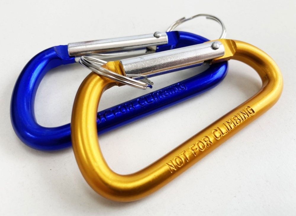 ALUMINIUM SPRING LINK SET 2pc 40x75mm WITH KEY LOOPS ORANGE BLUE - TOOLZONE KDPHW065