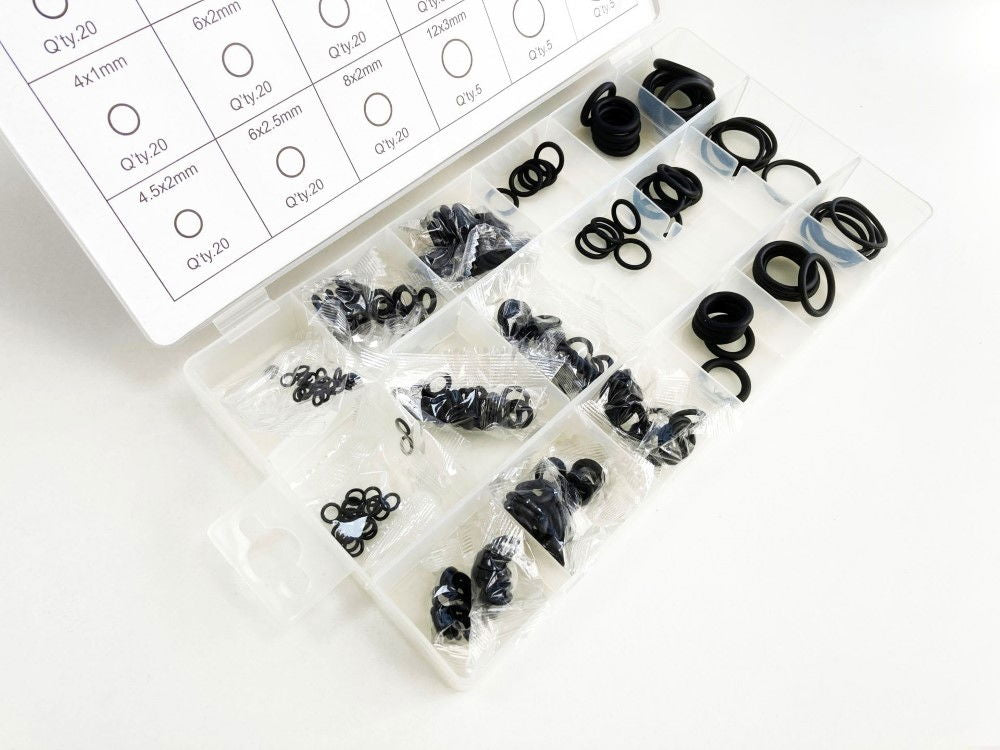 RUBBER O RING ASSORTMENT 225pc IN POLY BOX - TOOLZONE KDPHW084