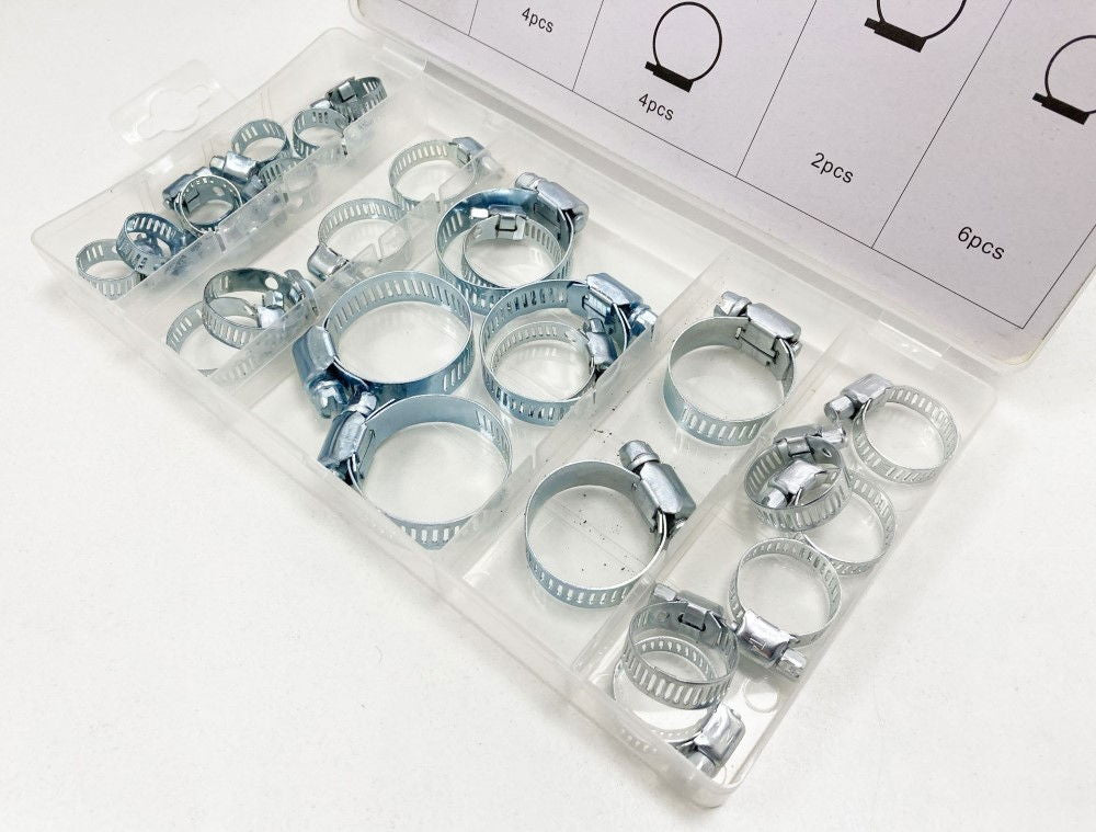 HOSE CLAMP ASSORTMENT 26pc IN STORAGE BOX - TOOLZONE KDPHW165