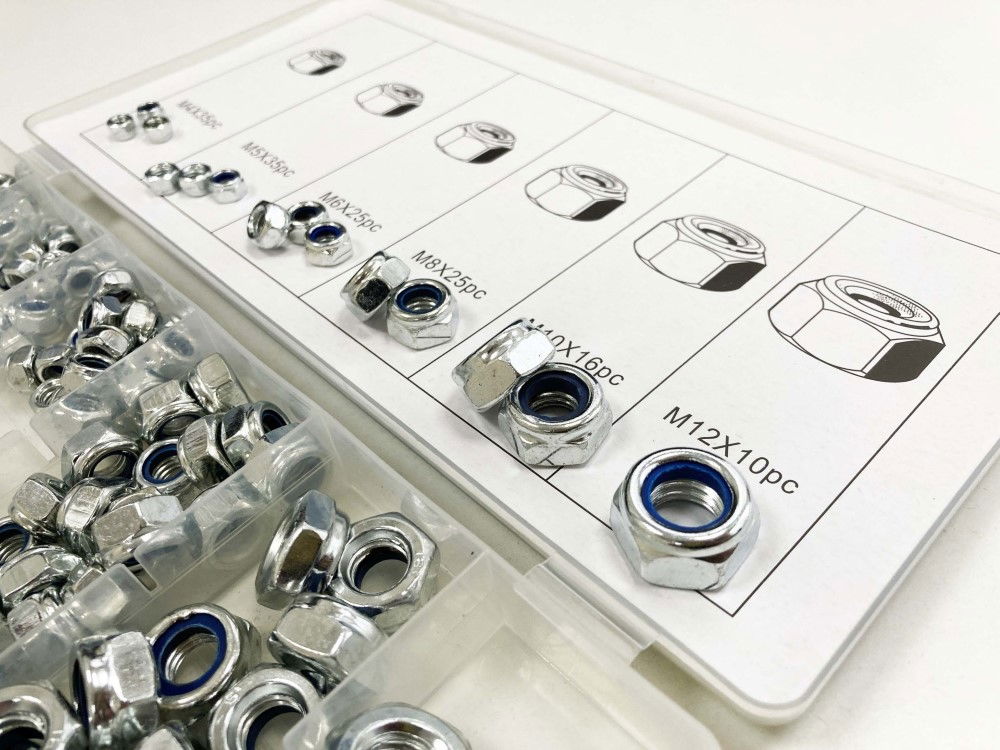 LOCKNUT ASSORTMENT 146pc IN STORAGE BOX - TOOLZONE KDPHW166