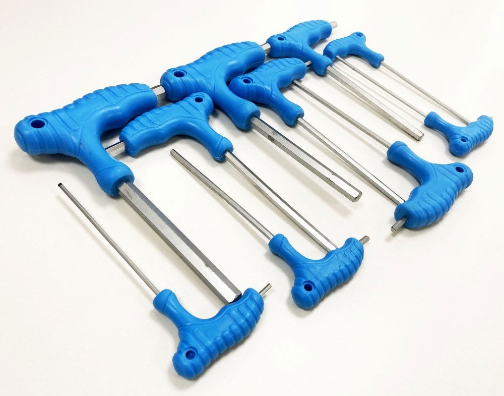 HEX KEY SET T HANDLE AF 10pc IN RACK CHROME VANADIUM - TOOLZONE KDPHX016