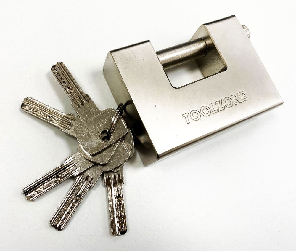 PADLOCK HEAVY DUTY CONTAINER 95mm SHANK 12.85mm WITH 5 KEYS - TOOLZONE KDPLK008