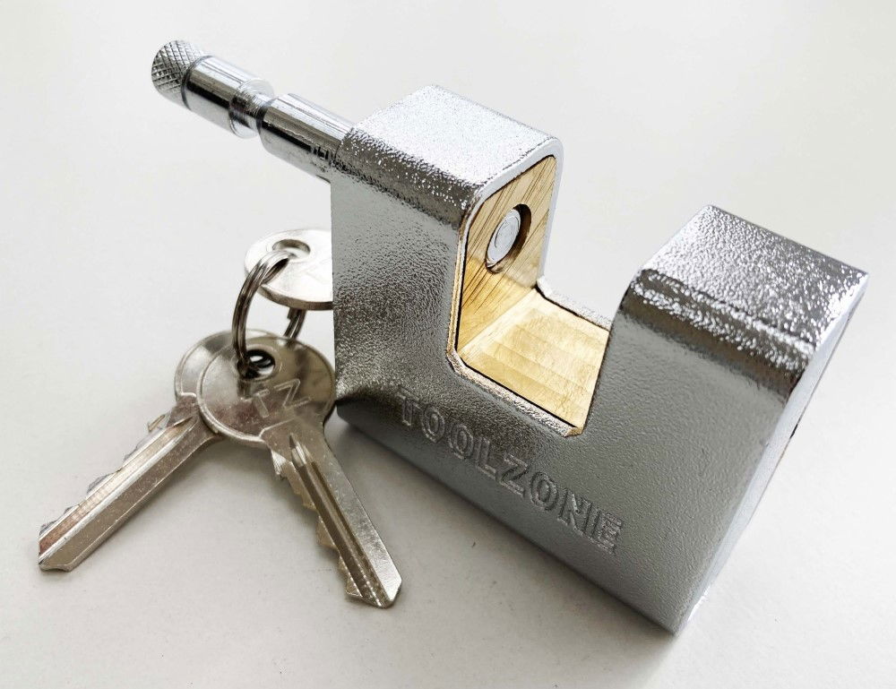 PADLOCK ARMOURED CONTAINER 63mm WITH 3 KEYS - TOOLZONE KDPLK010