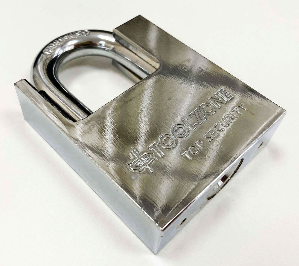 PADLOCK PROTECTED SHACKLE STEEL 60mm WITH 3 KEYS - TOOLZONE KDPLK045