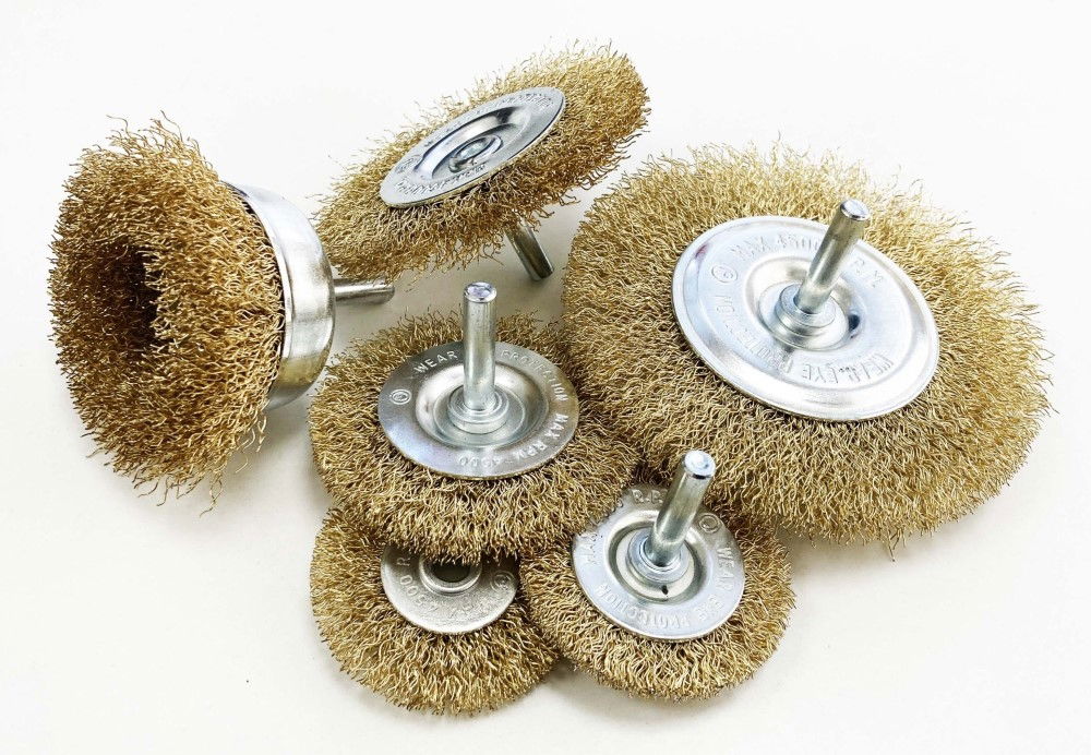 ROTARY WIRE WHEEL AND CUP BRUSH SET 6 PIECE 38/50/63/75mm 6mm SHANK - TOOLZONE KDPPA083