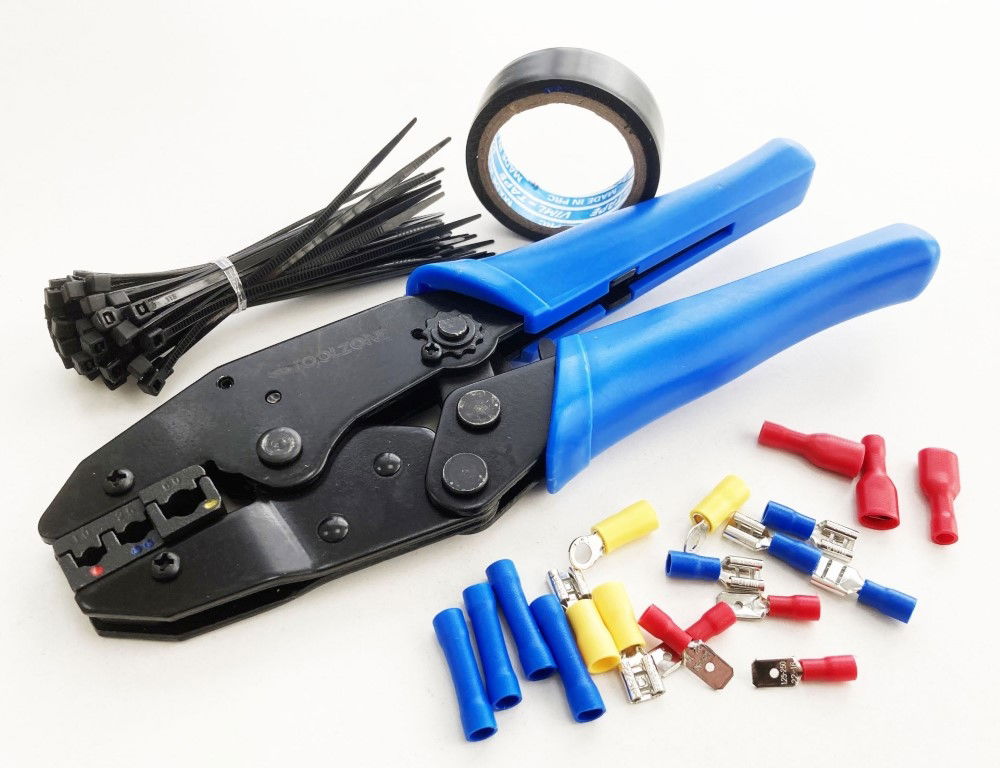 CRIMPING TOOL SET 552PC WITH INSULATED TERMINALS AND ACCESSORIES - TOOLZONE KDPPL130