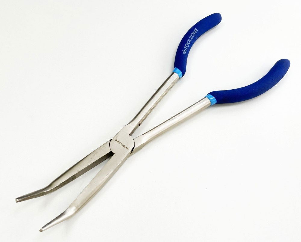BENT NOSE PLIERS 45 DEGREE 11 CRV SOFT GRIP HANDLES - TOOLZONE KDPPL133