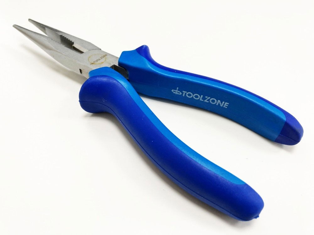 LONG NOSE PLIER HEAVY DUTY 8 SATIN FINISH DROP FORGED STEEL - TOOLZONE KDPPL205
