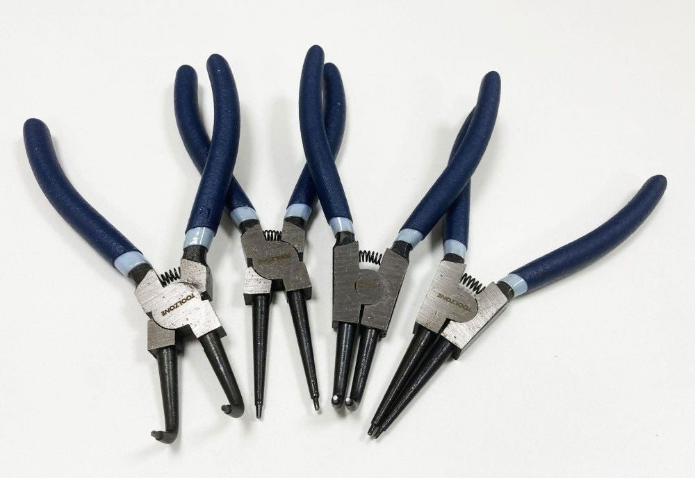 CIRCLIP PLIERS SET 4PC 7 INTERNAL AND EXTERNAL STRAIGHT AND BENT - TOOLZONE KDPPL241