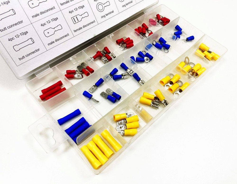 TERMINALS ASSORTMENT BOX 76PC 12-10ga 16-14ga 22-18ga - TOOLZONE KDPPL277