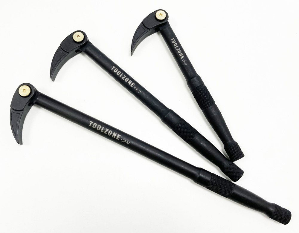 PRY BAR SET 3PC ADJUSTABLE 250mm-380mm 180° FLEXIBLE FOOT - TOOLZONE KDPPN009