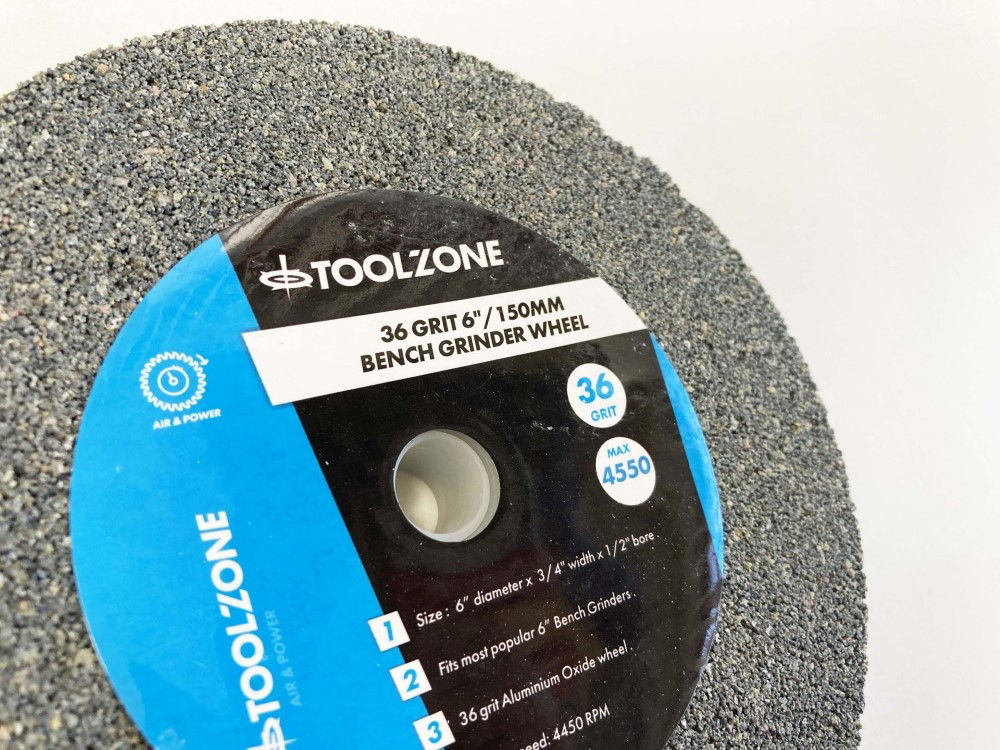 GRINDING WHEEL COARSE 6 36GRIT 19mm THICK ALUMINIUM OXIDE - TOOLZONE KDPPW020C