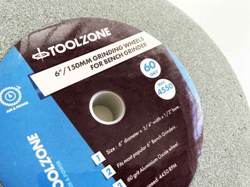 GRINDING WHEEL FINE 6 60GRIT 19mm THICK ALUMINIUM OXIDE - TOOLZONE KDPPW020F