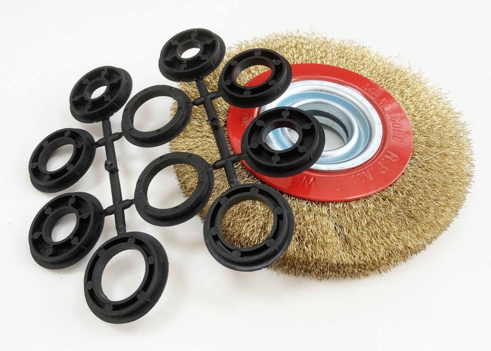 WIRE WHEEL 6 FOR BENCH GRINDER WITH PLASTIC BUSHES - TOOLZONE KDPPW064