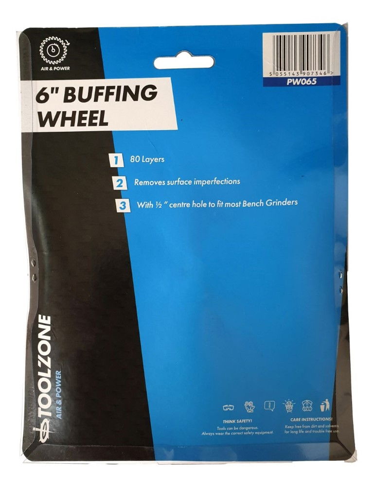 BUFFING MOP 6 COTTON CALICO 80 LAYERS WITH ARBOUR AND FLANGES - TOOLZONE KDPPW065