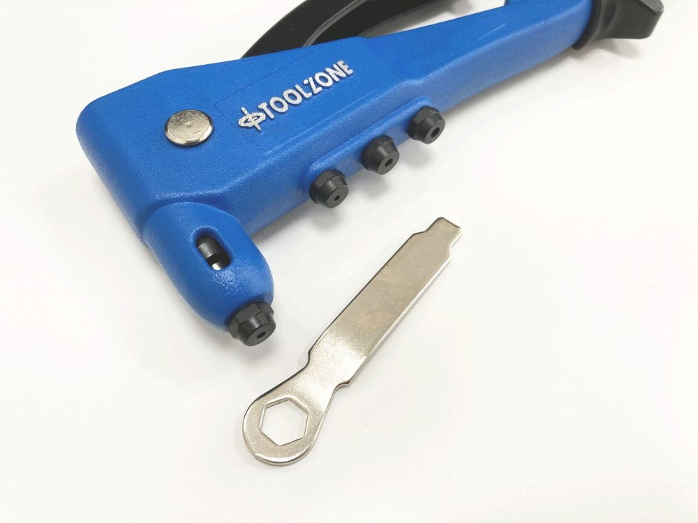 HAND RIVETER 265mm 2.4-4.8mm 4 NOZZLES - TOOLZONE KDPRV002