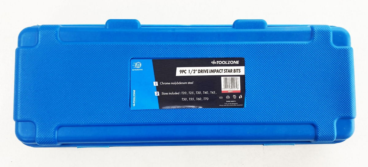 IMPACT STAR BIT SET 9PC T20-T70 1/2 DRIVE - TOOLZONE KDPSD071