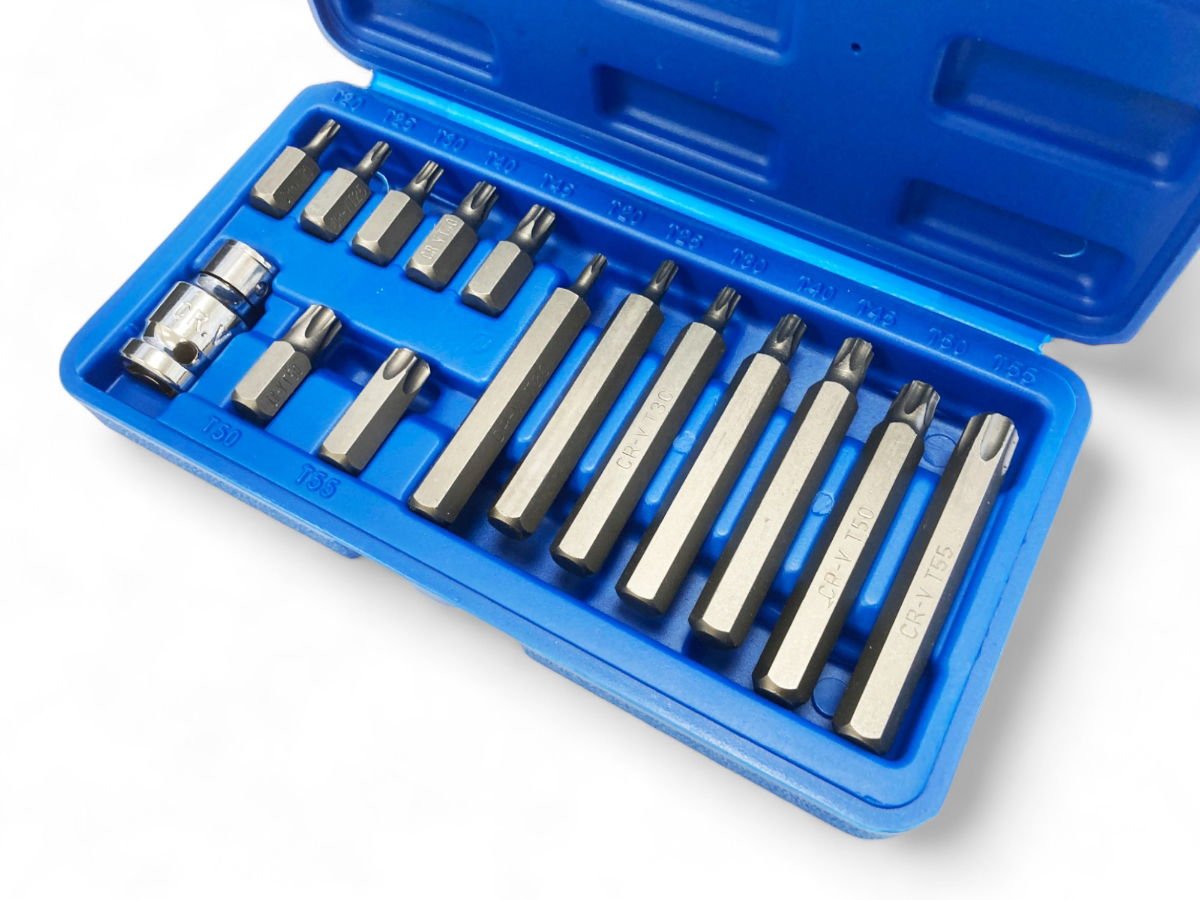 STAR BIT SET 15PC WITH 1/2 ADAPTOR 30mm 75mm - TOOLZONE KDPSD129