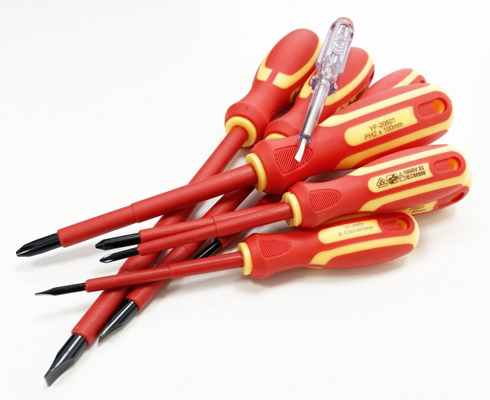 SCREWDRIVER SET VDE 8PC WITH TESTER - TOOLZONE KDPSD193