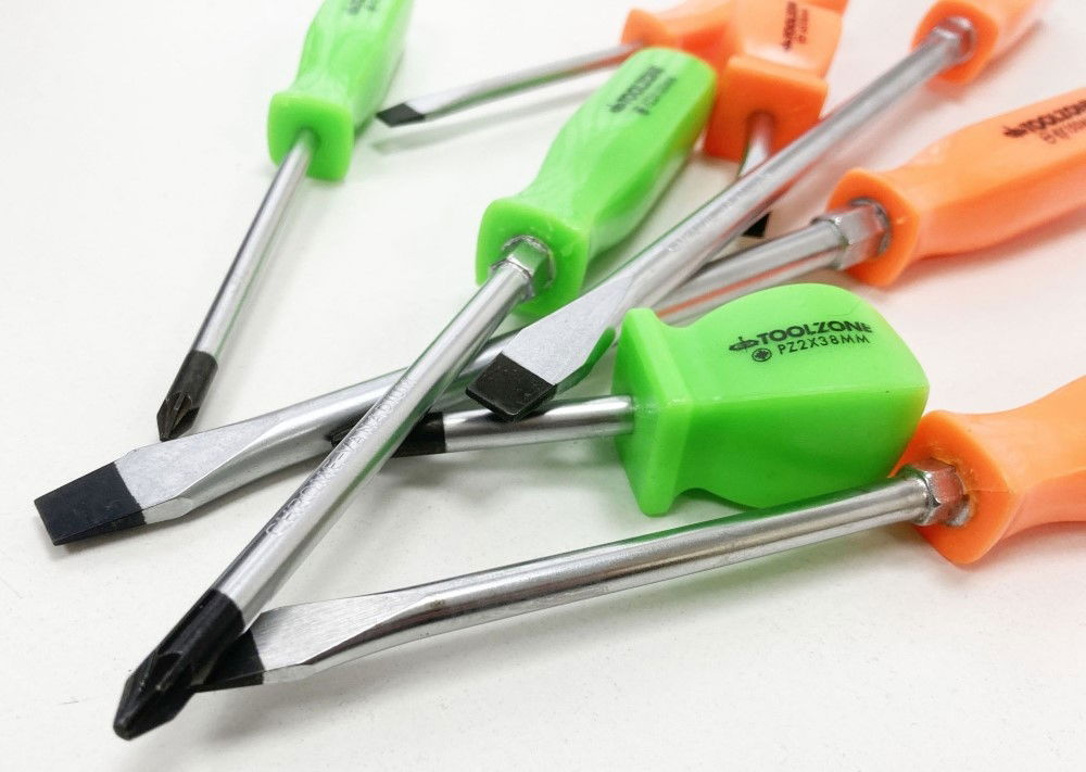 SCREWDRIVER SET MECHANICS CRV HI VIS 8PC - TOOLZONE KDPSD220