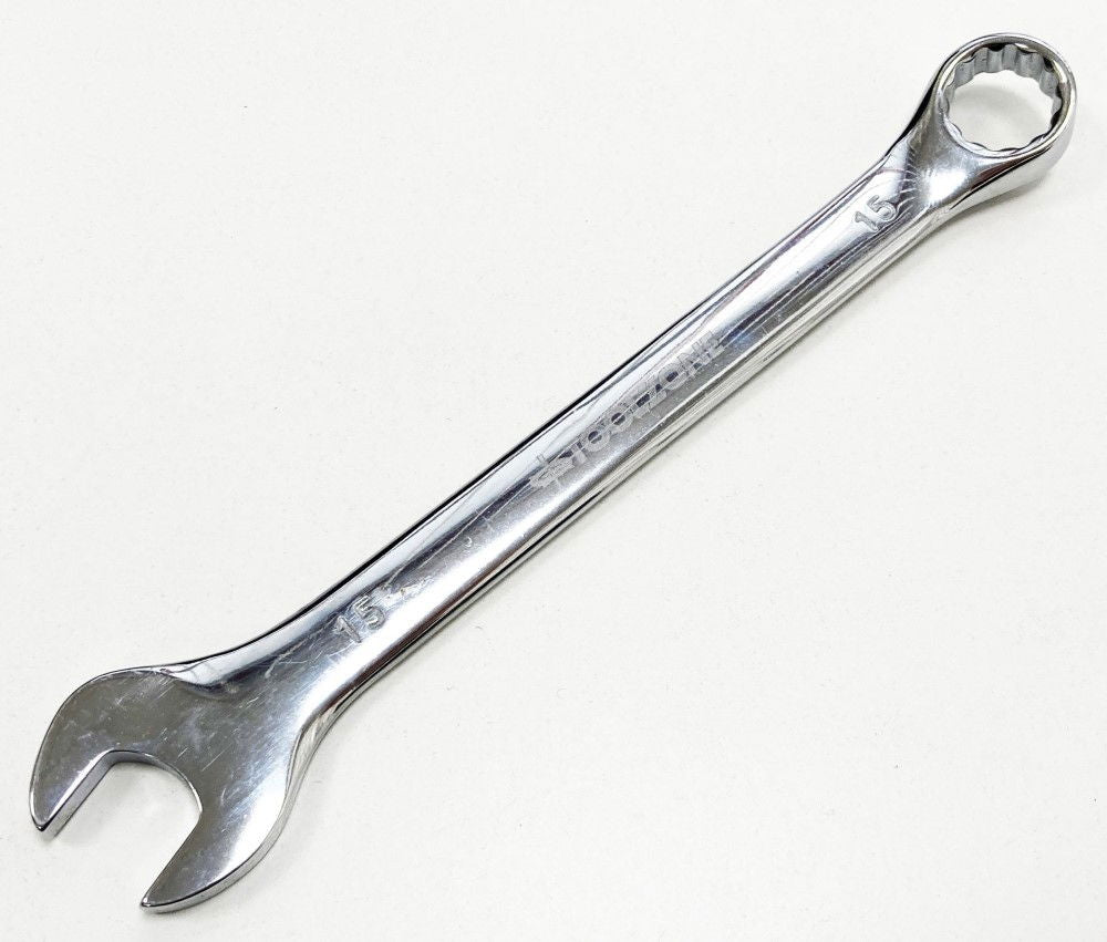COMBINATION SPANNER 15mm CHROME VANADIUM POLISHED - TOOLZONE KDPSP018