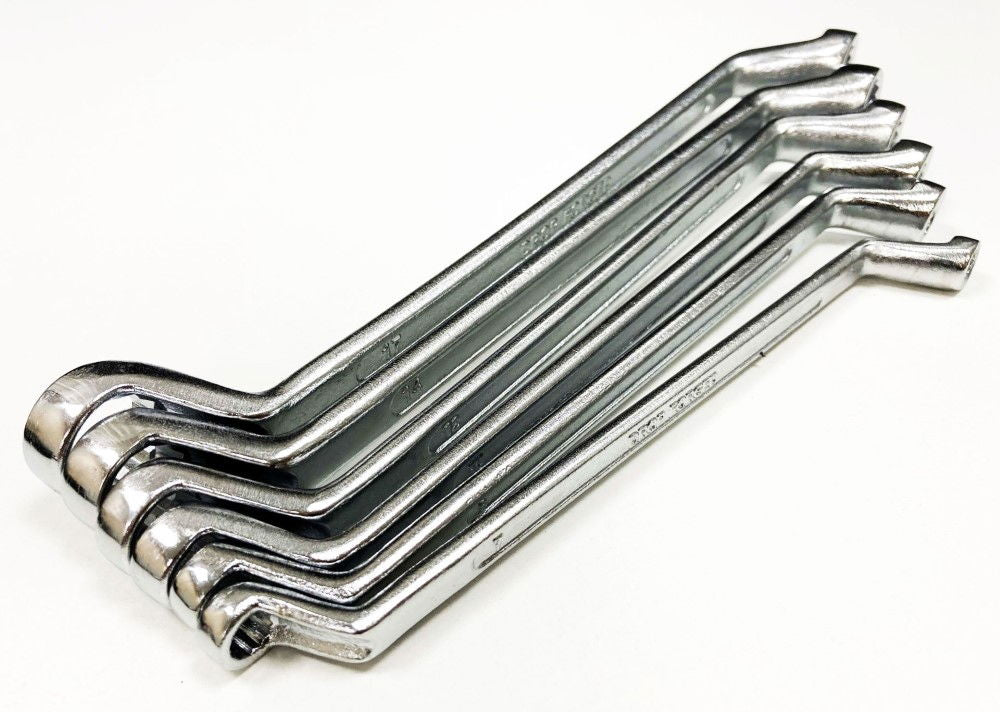 RING SPANNER SET 6PC 6x7mm TO 16x17mm DROP FORGED CHROME PLATED - TOOLZONE KDPSP023