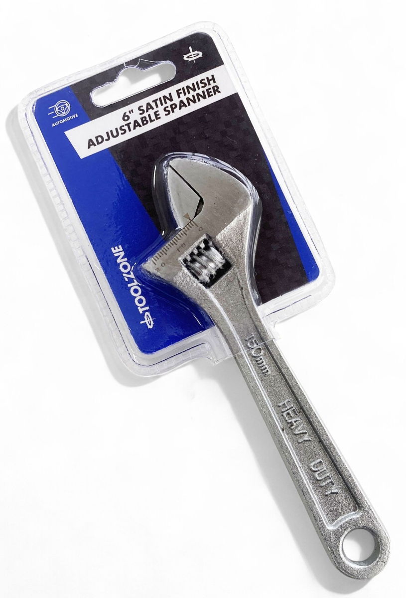 ADJUSTABLE SPANNER 6 MAX JAW 20mm DROP FORGED SATIN FINISH - TOOLZONE KDPSP050