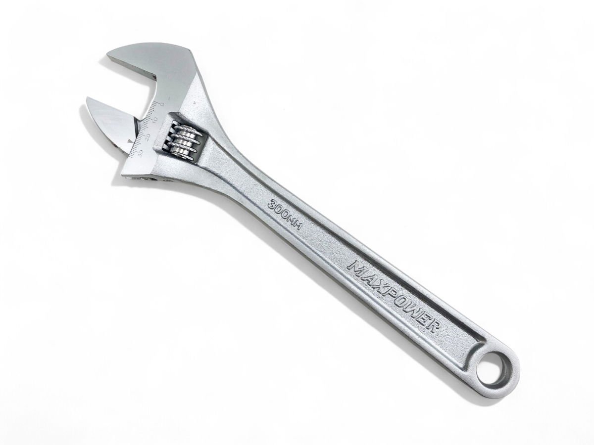 ADJUSTABLE SPANNER 12 MAX JAW 35mm DROP FORGED SATIN FINISH - TOOLZONE KDPSP053