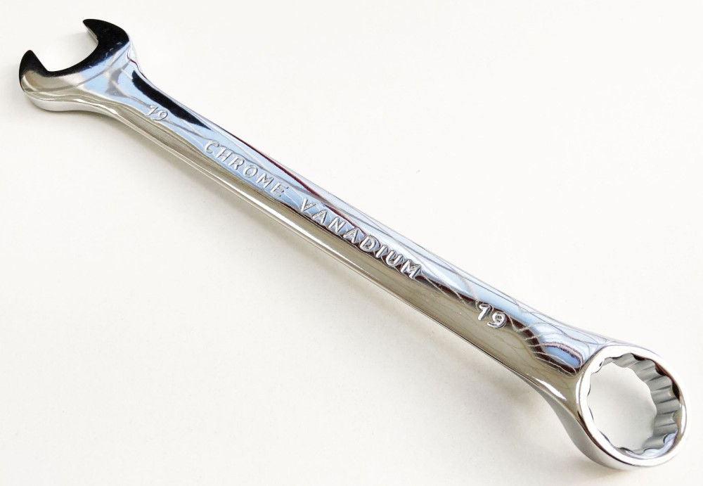 COMBINATION SPANNER 19mm POLISHED CHROME VANADIUM - TOOLZONE KDPSP116