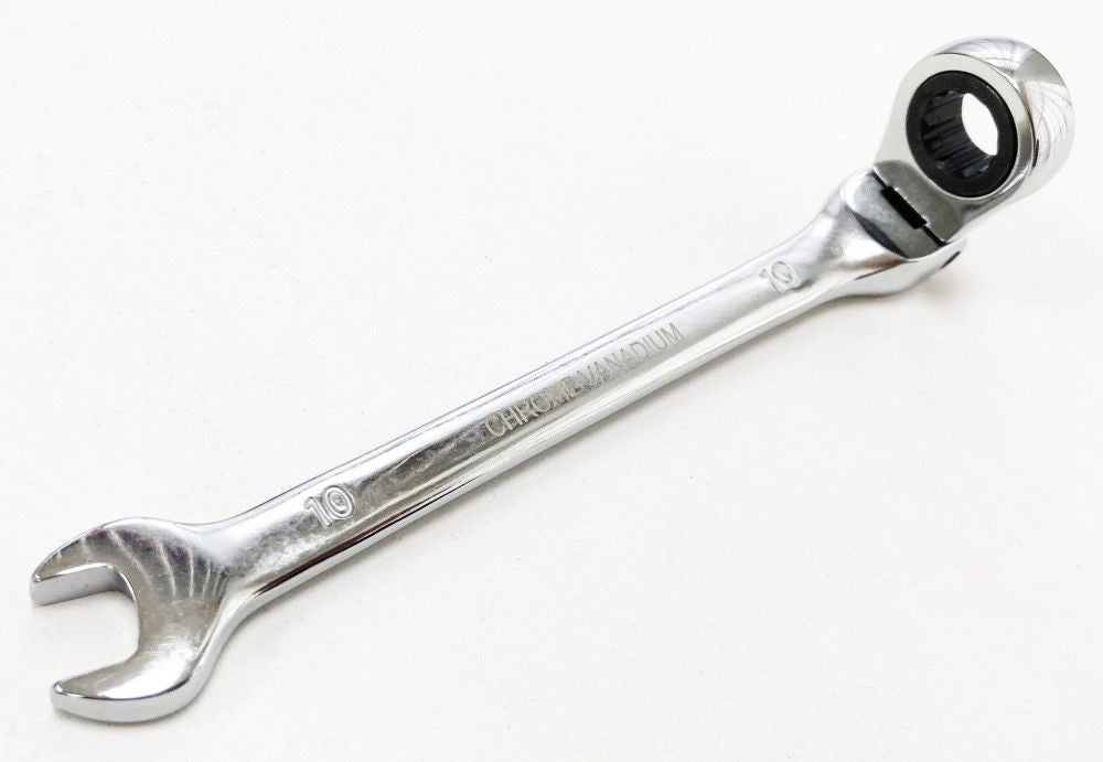 FLEXI RATCHET COMBINATION SPANNER 10mm 72 TEETH MIRROR POLISHED - TOOLZONE KDPSP136
