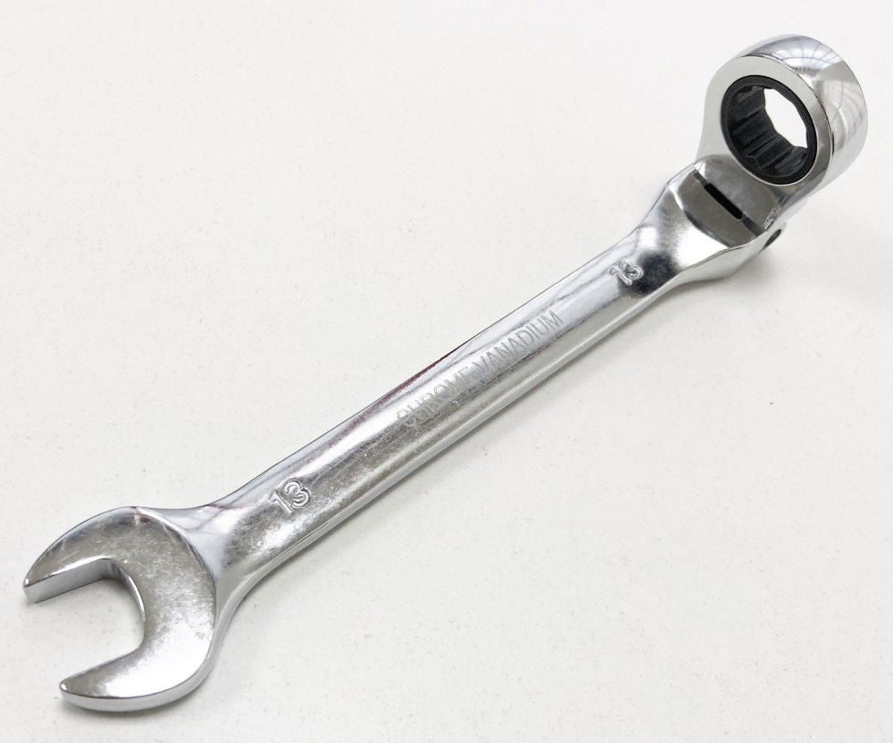 FLEXI RATCHET COMBINATION SPANNER 13mm 72 TEETH MIRROR POLISHED - TOOLZONE KDPSP137