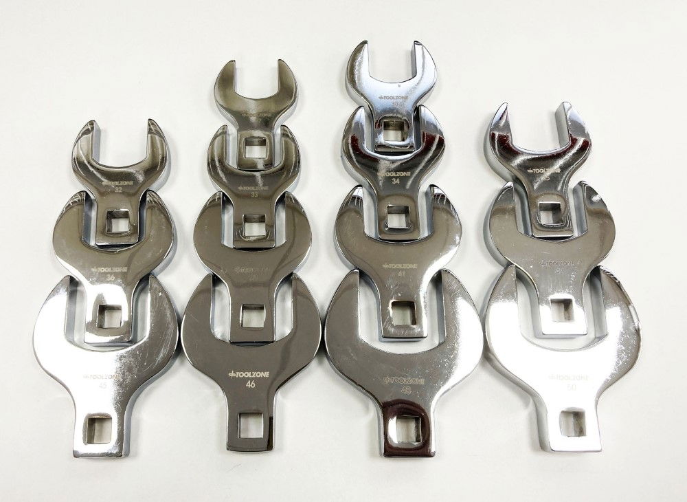 CROWS FOOT WRENCH SET 14pc JUMBO METRIC 1/2 DR FULLY POLISHED - TOOLZONE KDPSP140