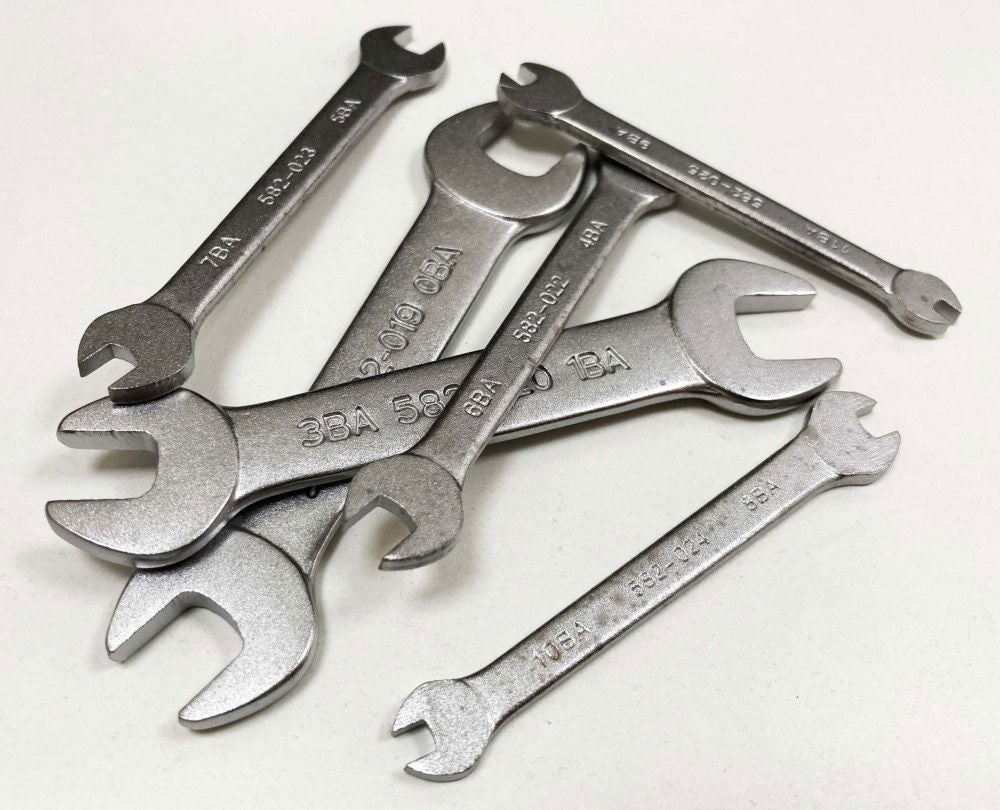 OPEN ENDED MIDGET SPANNER SET 6pc BA DOUBLE ENDED SATIN FINISH - TOOLZONE KDPSP146