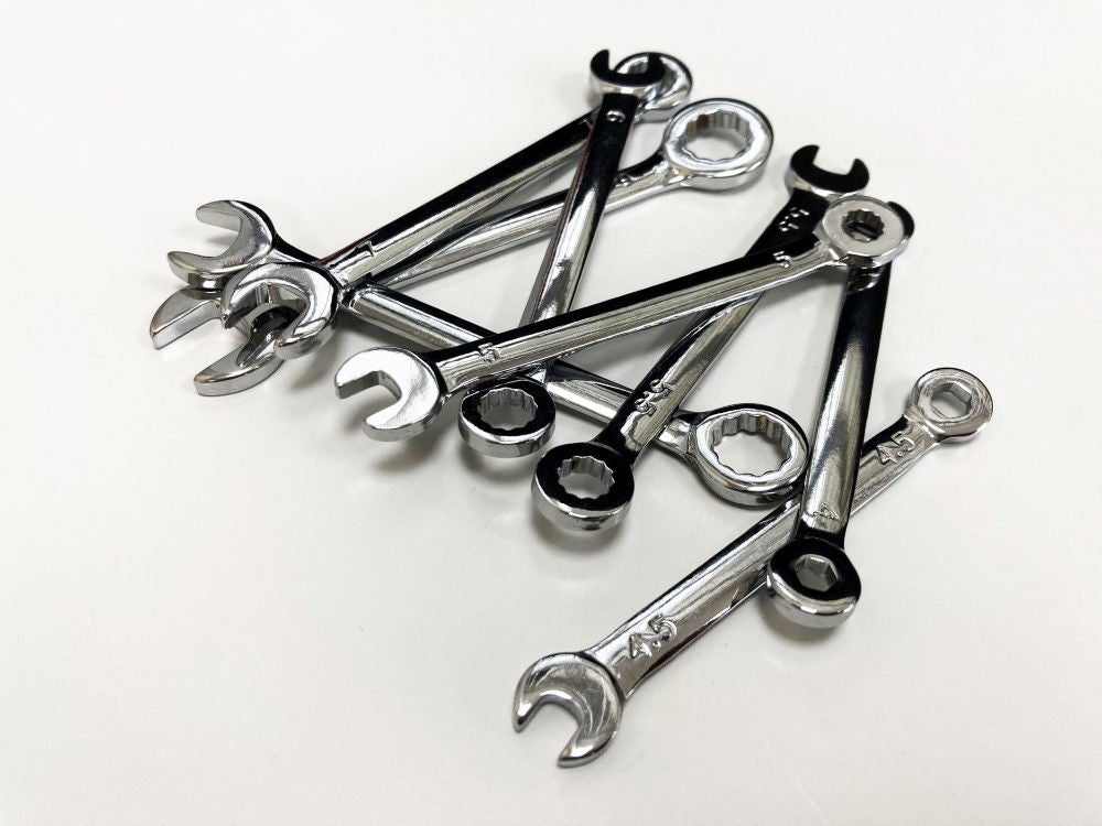 COMBINATION SPANNER SET 8pc MINI 4-9mm CARBON STEEL CHROME PLATED - TOOLZONE KDPSP157