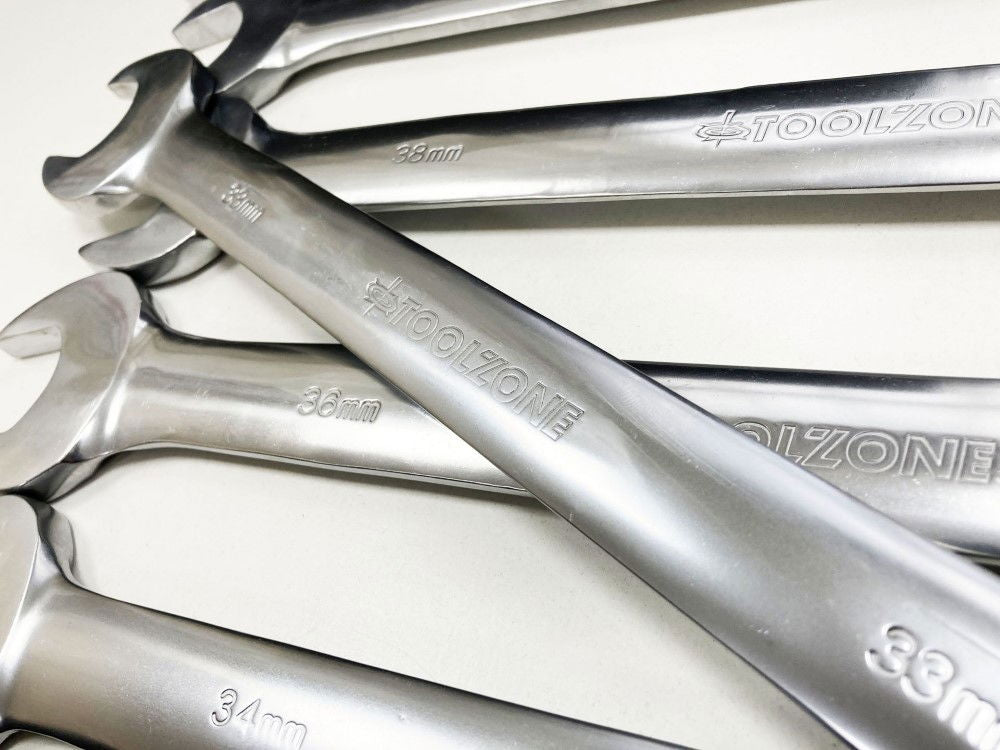 COMBINATION SPANNER SET 7pc 33-50mm 6150CRV MATT FINISH - TOOLZONE KDPSP192
