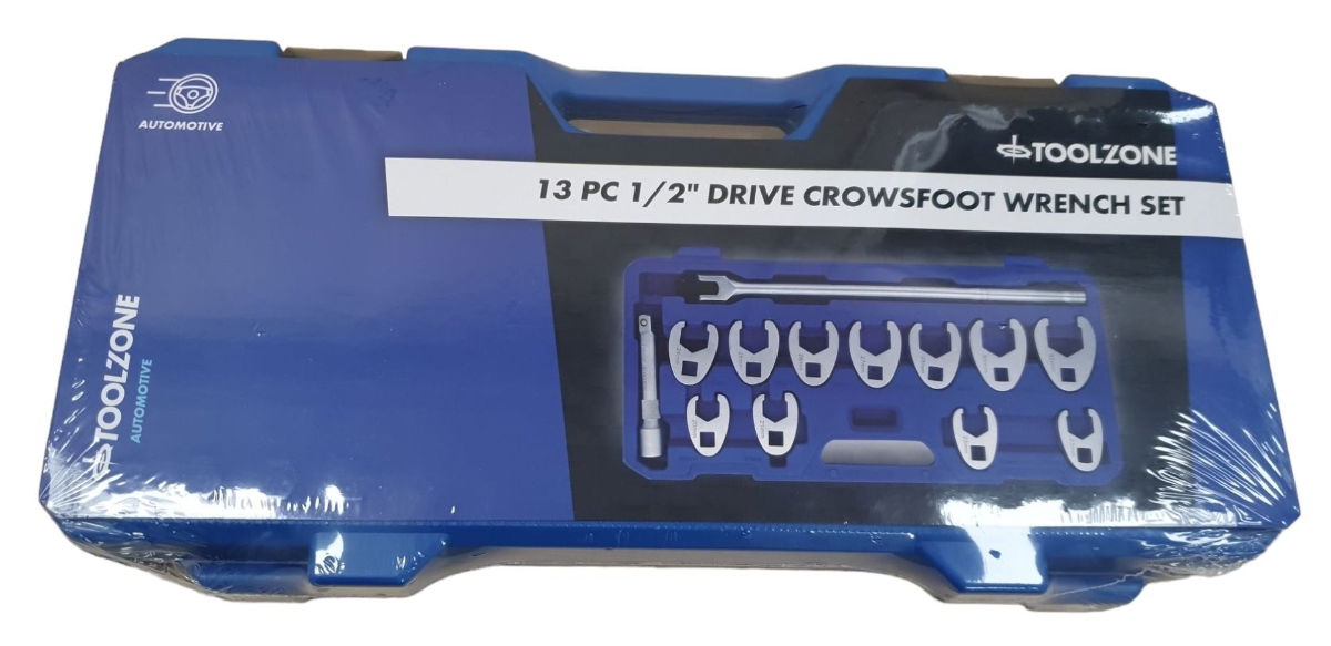 CROWFOOT WRENCH SET 1/2 DR 13pc 20-32mm 6150 CHROME MOLYBDENUM - TOOLZONE KDPSP195