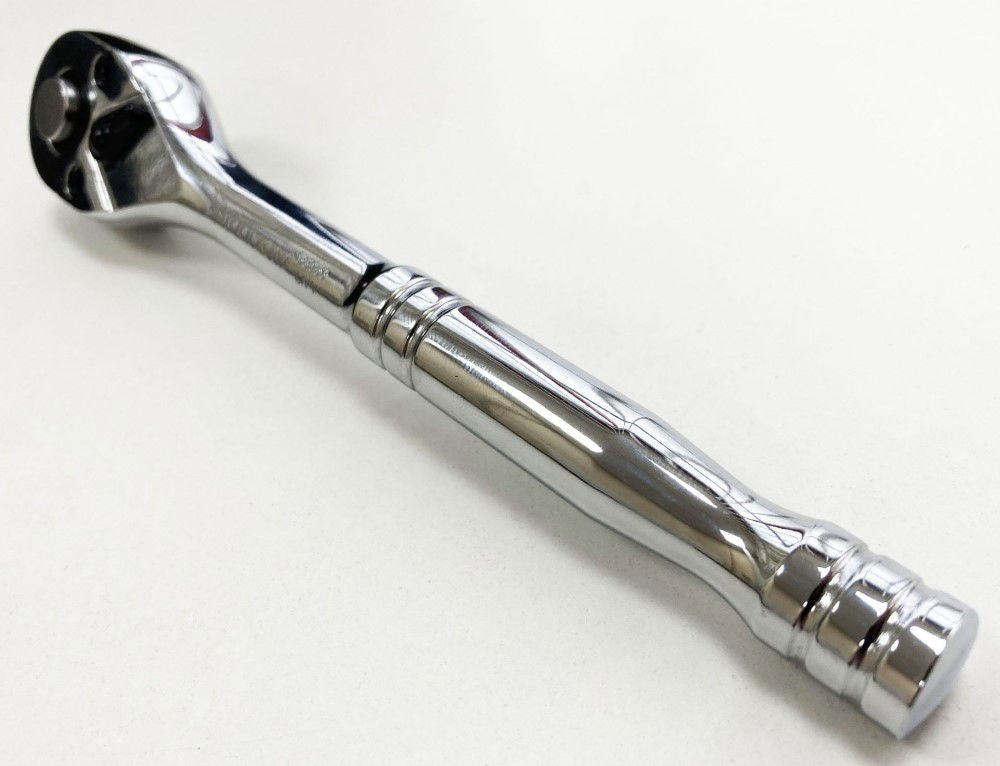 RATCHET HANDLE 3/8 DRIVE PROFESSIONAL POLISHED 200mm CRV QUICK RELEASE - TOOLZONE KDPSS053