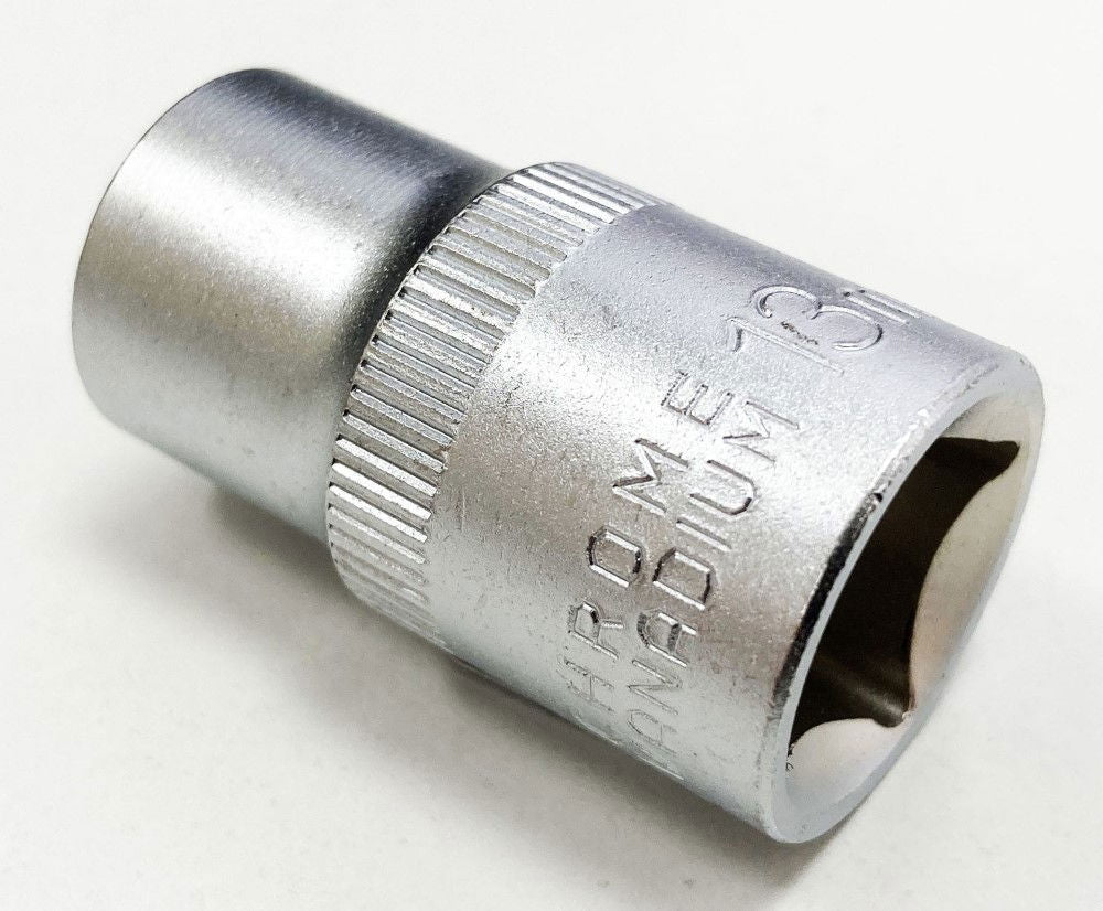 SOCKET 1/2 DRIVE 13mm CRV SATIN SINGLE HEX - TOOLZONE KDPSS072