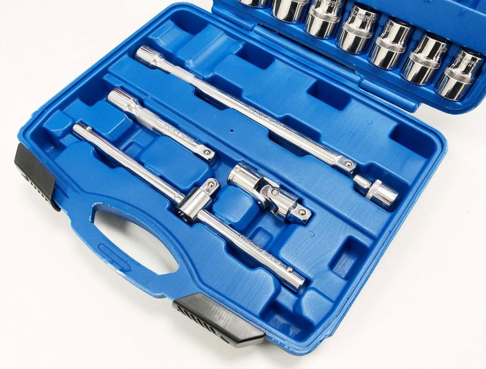 SOCKET SET 1/2 DRIVE PRO CRV 24 PIECES 10-24mm 27mm 30mm 32mm - TOOLZONE KDPSS108
