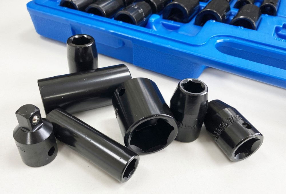 IMPACT SOCKET SET 3/8 & 1/2 DRIVE 38 PIECES 8-24mm - TOOLZONE KDPSS128