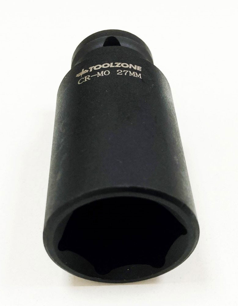 IMPACT SOCKET 1/2 DRIVE DEEP 27mm CRMO - TOOLZONE KDPSS131