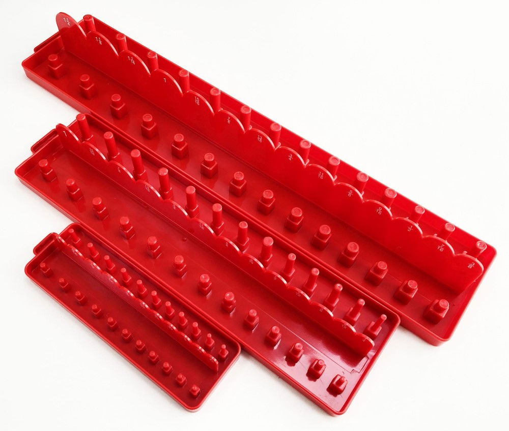 SOCKET HOLDER SET 3 PIECES ABS AF IMPERIAL RED - TOOLZONE KDPSS214