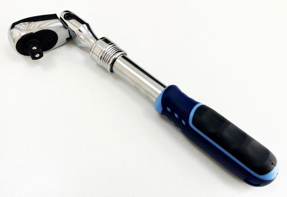 RATCHET FLEXI HEAD EXTENDABLE 3/8 DRIVE 255-355mm SOFTGRIP CRV - TOOLZONE KDPSS223