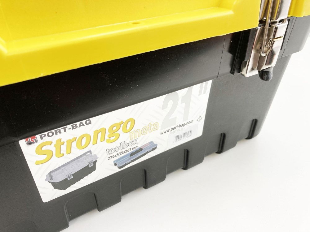TOOLBOX STRONGO 21 HEAVY DUTY WITH METAL CLASPS AND CARRY TRAY - TOOLZONE KDPTB087
