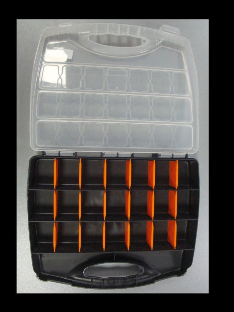 ORGANISER 320mm 22 SECTION WITH INTERCHANGEABLE DIVIDERS AND CLEAR LID - TOOLZONE KDPTB090