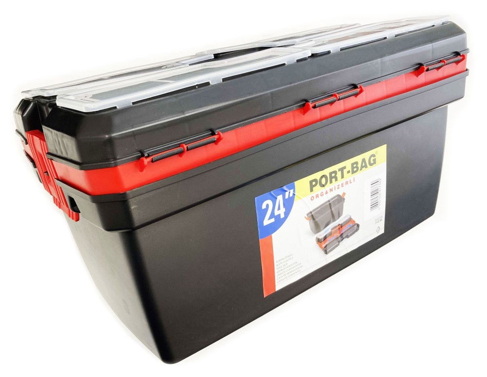 TOOLBOX MAESTRO 24 WITH ORGANISER LIDS AND CARRY TRAY - TOOLZONE KDPTB097