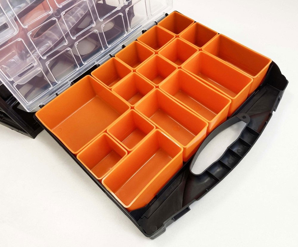 ORGANISER SET 4 TRAY POLY WITH REMOVABLE INNER COMPARTMENTS - TOOLZONE KDPTB098