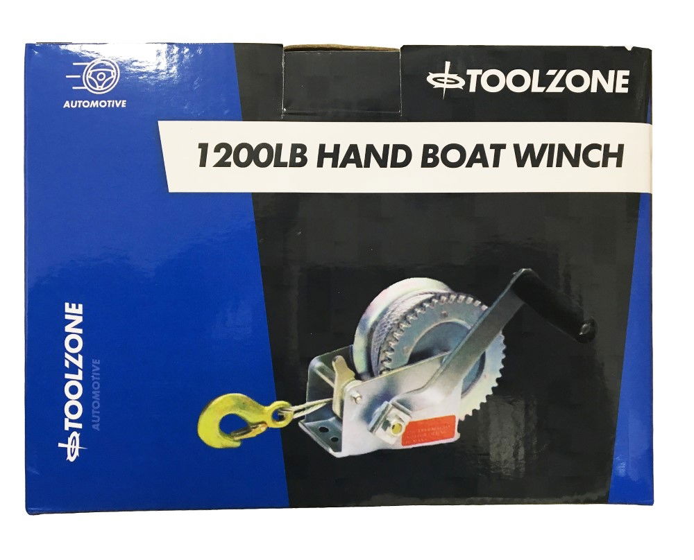 BOAT WINCH 1200lb 20m ROPE 5mm DIAMETER - TOOLZONE KDPTD023